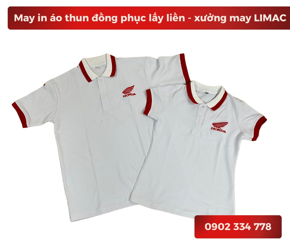 ÁO THUN ĐỒNG PHỤC HONDA TRẮNG